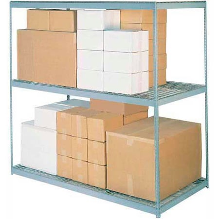 Global Industrial 3 Shelf, Wide Boltless Shelving, Starter, 48inW x 24inD x 60inH, Wire Deck 502450